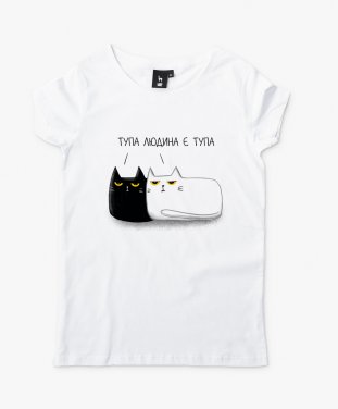 Жіноча футболка Два кота з написом