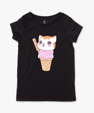 Жіноча футболка Котик-морозиво