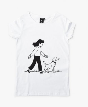 Жіноча футболка Прогулянка з песиком