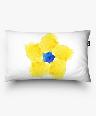 Подушка прямокутна Жовто-блакитна квітка / Yellow Blue Flower