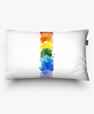 Подушка прямокутна Веселка з акварельних плям / Rainbow of watercolor stains