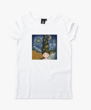 Жіноча футболка Дівчинка по мотивам картини Вінсента Ван Гога 