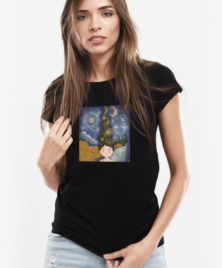 Жіноча футболка Дівчинка по мотивам картини Вінсента Ван Гога 